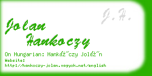 jolan hankoczy business card